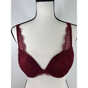 Victoria's Secret Very Sexy Push-Up Bra Dark Red Lace Bra 32C